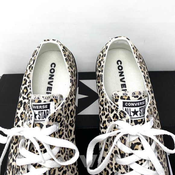 💖MEGA SALE💖Converse Ctas OX Men's Low Top Black White Leopard Canvas 166260F - Picture 5 of 10